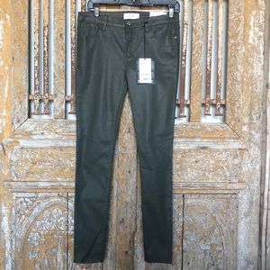 Mango Belle Wax Coated Skinny Jean Gray 38 US 6